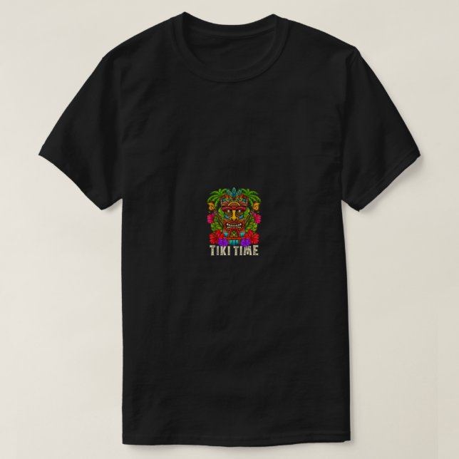 Tiki Hawaii Hawaiian Aloha Hula Surf Island Party  T-Shirt (Design Front)
