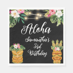 Tiki Hawaiian Aloha Tropical Birthday Luau Party Napkins