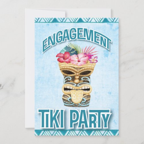 Tiki Hawaiian Luau Engagement  Invitation
