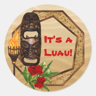 Tiki Hawaiian Luau Stickers
