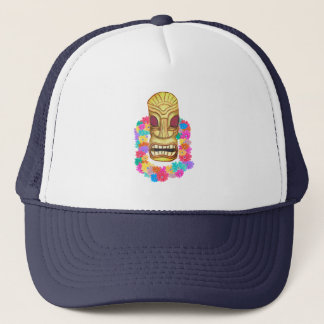  Tiki Head Hawaiian Lei Trucker Hat