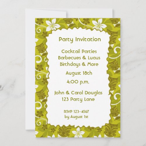 Tiki Hibiscus Invitation