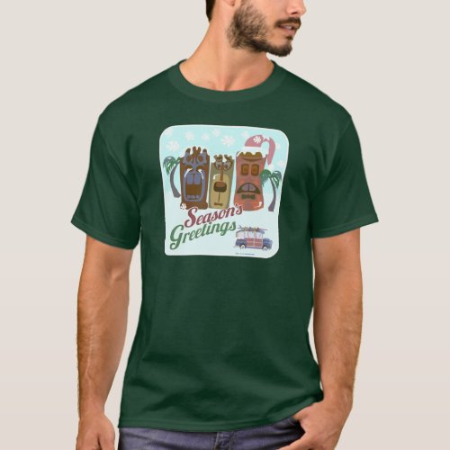 Tiki Holiday Mid_Century Culture Christmas Design T_Shirt