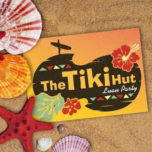 Tiki Hut Luau Party Invitation
