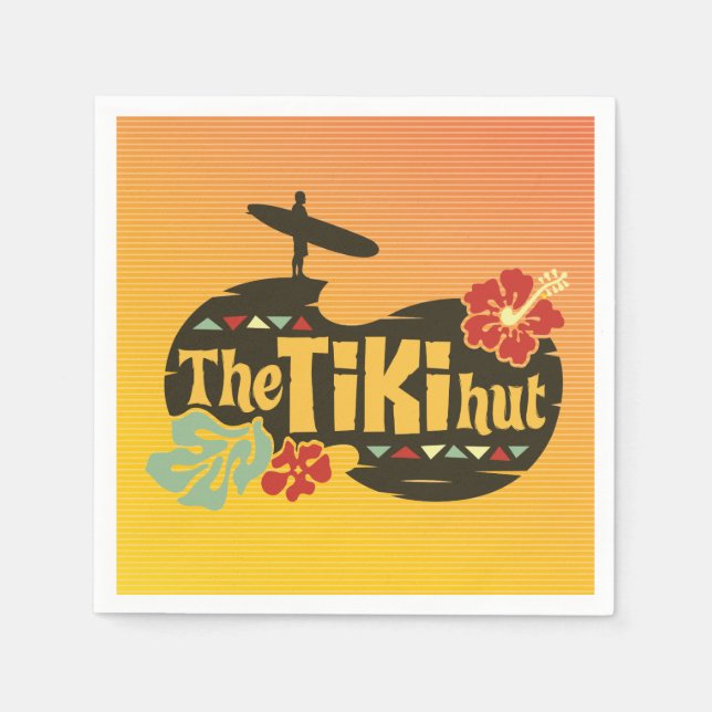 Tiki Hut Luau Party Paper Napkins (Front)