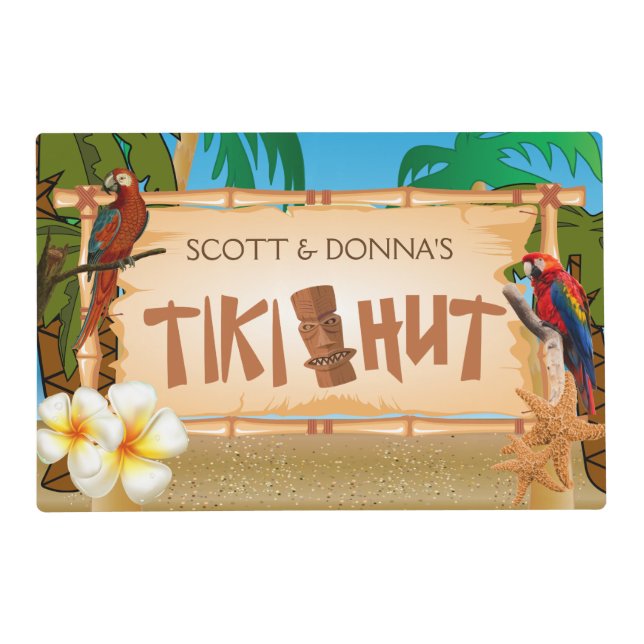 Tiki Hut Party Design Placemat (Front)