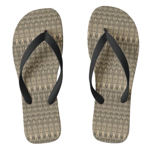 Tiki Hut Summer Brown Tan Sandals Flip Flops 
