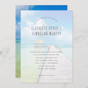 Tiki Hut Tropical Paradise Wedding Invitation