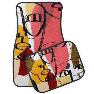 Tiki Idols Palm: Vintage Design Car Floor Mat