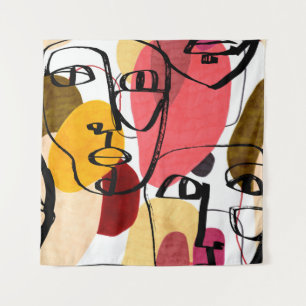 Tiki Idols Palm: Vintage Design Tapestry