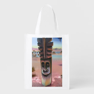 Tiki Illusions Grocery Bag