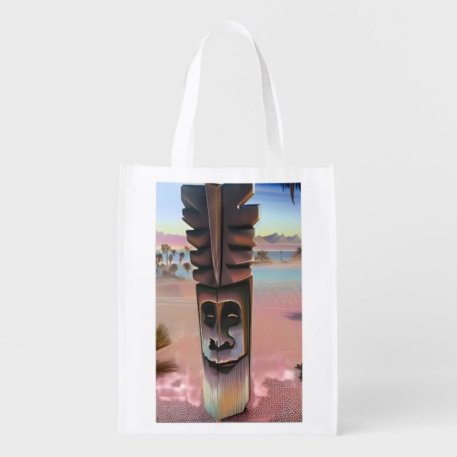 Tiki Illusions Grocery Bag (Front)