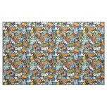 Tiki Jungle Mid Century Modern Illustration Fabric
