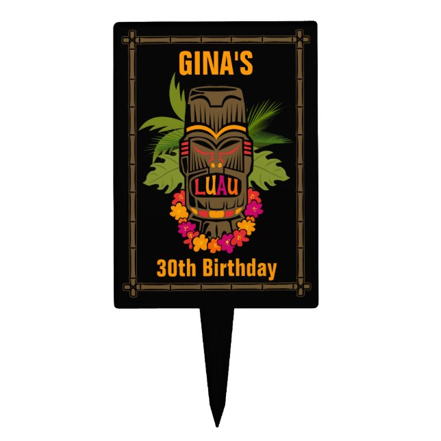 Tiki Luau Cake Topper (Front)