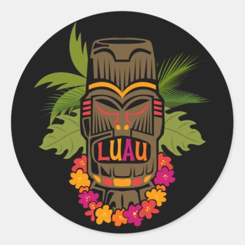 Tiki Luau Classic Round Sticker