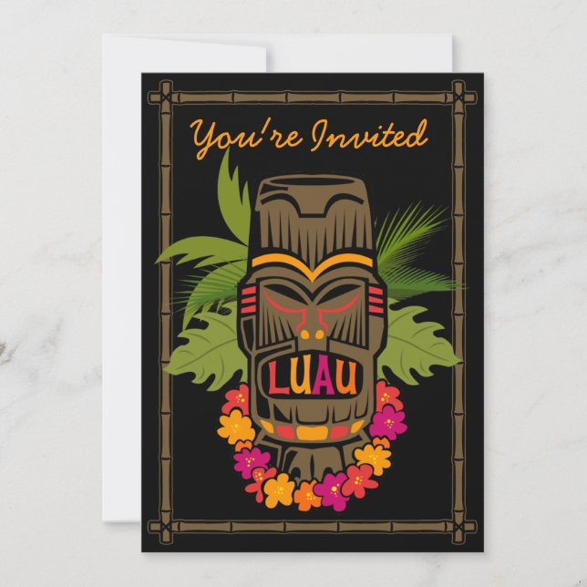 Tiki Luau (D) Personalized Invitation (Front)