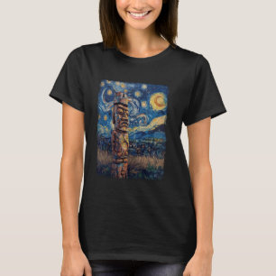 Tiki Luau Hawaiian Hawaii Tiki Mask Starry Night P T-Shirt