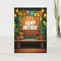 Tiki Luau Hawaiian Tropical Island Beach Birthday