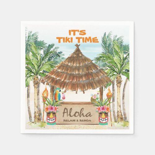 Tiki Luau  Tropical Beach Aloha Napkins