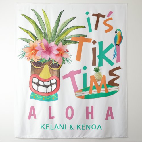 Tiki Luau  Tropical Beach Aloha Tapestry
