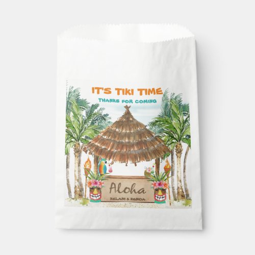 Tiki Luau  Tropical Beach Favor Bag