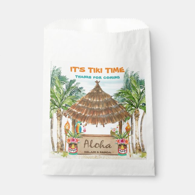 Tiki Luau | Tropical Beach Favor Bag (Front)