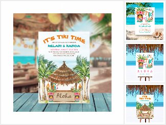 Tiki Luau Tropical Couples Shower Collection