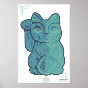 Tiki Lucky Cat Poster