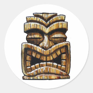 Tiki Man Classic Round Sticker