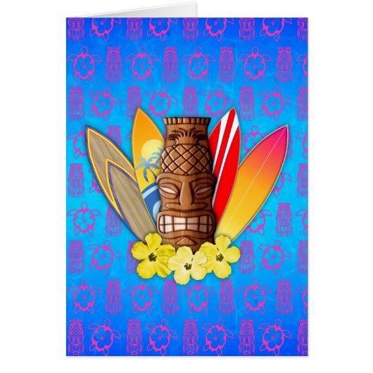 Tiki Mask And Surfboards (Front)