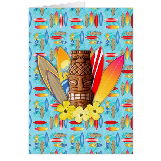 Tiki Mask And Surfboards (Front)