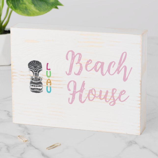 Tiki Mask Beach House Name Sign (In Situ Horizontal)