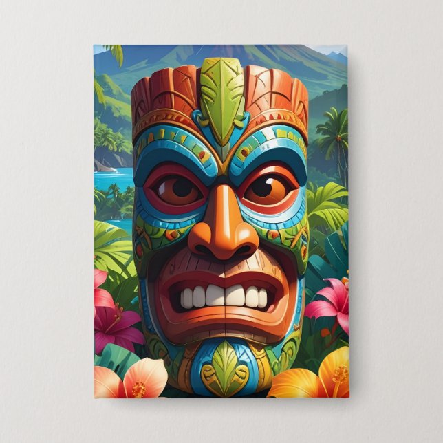Tiki Mask Button (Front)
