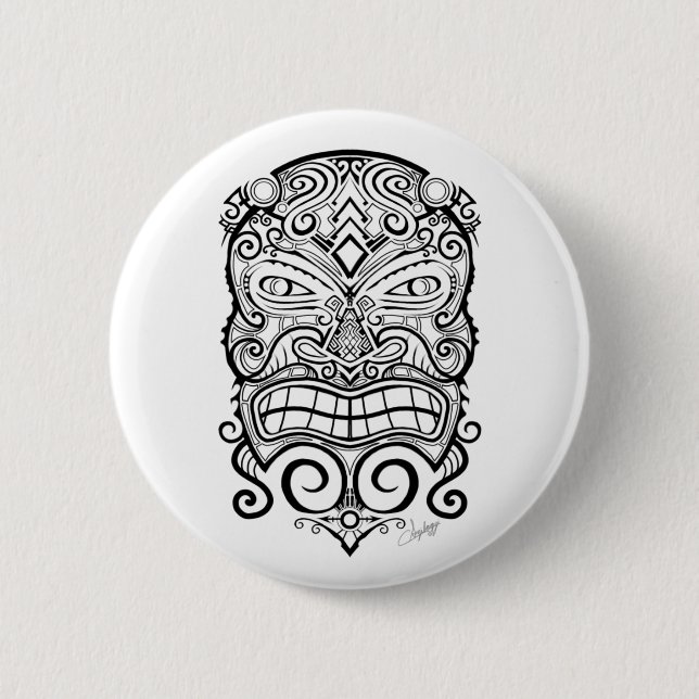 Tiki Mask Button (Front)