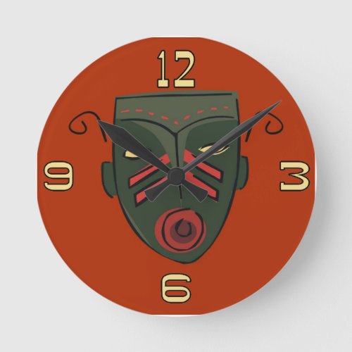 Tiki Mask Clock