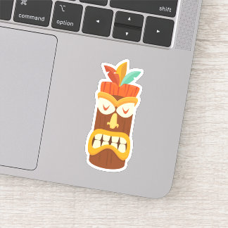 Tiki Mask Hawaii Tropical Die Cut Sticker Decal