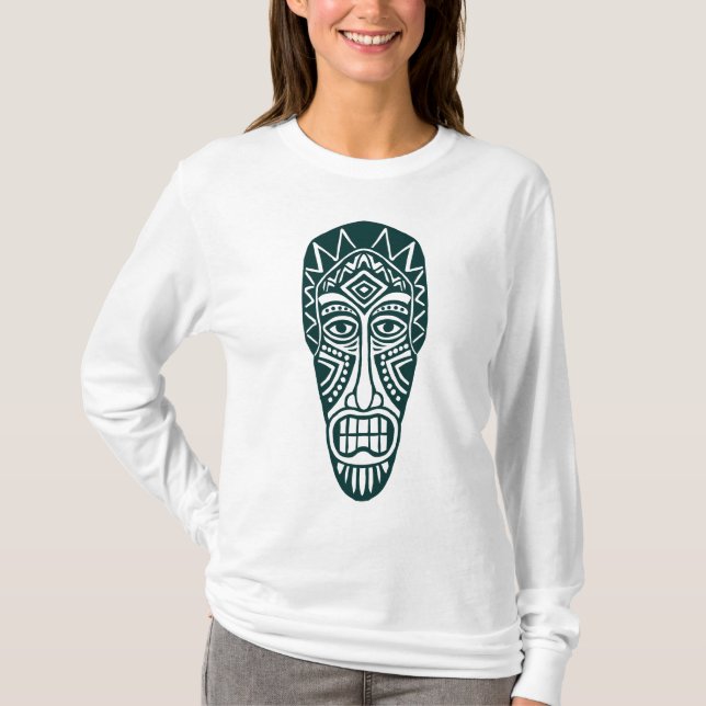 Tiki Mask II - Dark Green T-Shirt (Front)