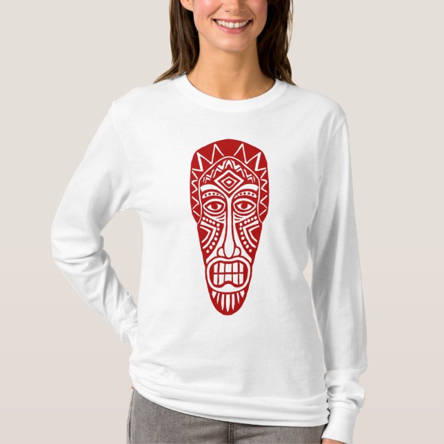 Tiki Mask II - Ruby Red T-Shirt (Front)