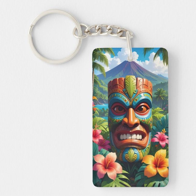 Tiki Mask Keychain (Front)