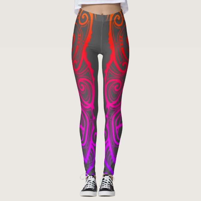 Tiki Mask Leggings (Front)