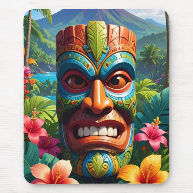 Tiki Mask Mouse Pad (Front)
