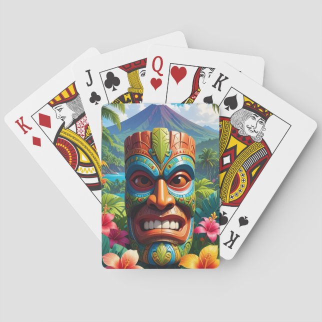 Tiki Mask Phone Case Poker Cards (Back)
