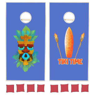 Tiki Mask with texture Cornhole Set