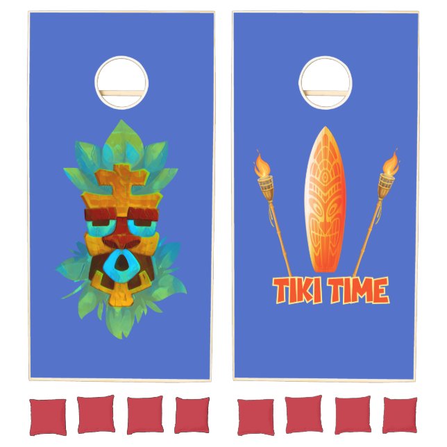 Tiki Mask with texture Cornhole Set (Set)