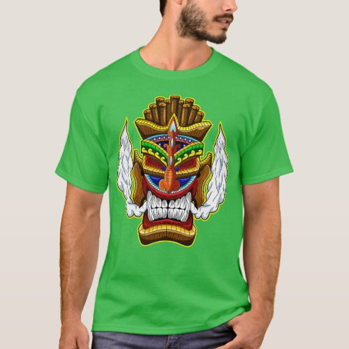 Tiki Mask Wooden T_Shirt