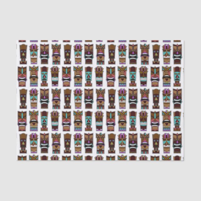 Tiki Masks Pattern Tissue Paper (Front)