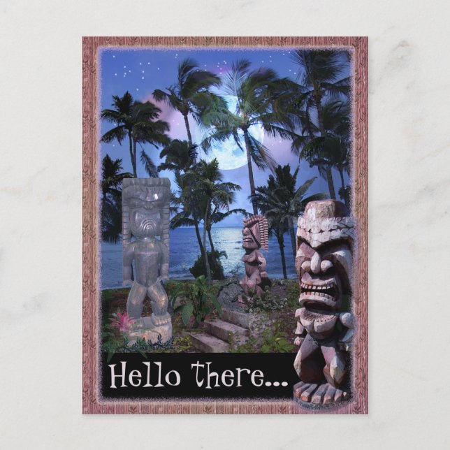 Tiki Moon (customizable) Postcard (Front)