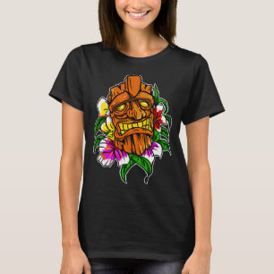 Tiki on a Bed of flowers T-Shirt