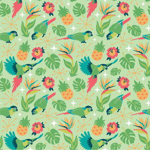 Tiki Parrot Wrapping Paper