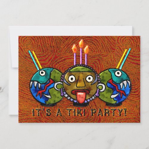 Tiki Party 2_Sided Invitation Invitation